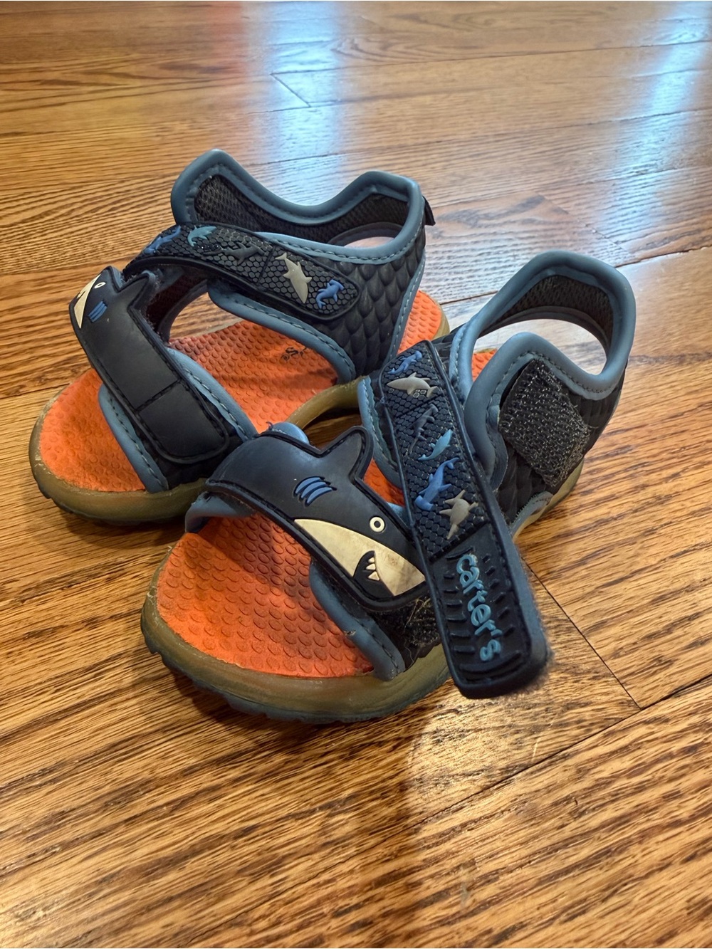 Carter's Blue & Orange Shark Accent Toddler Sandals